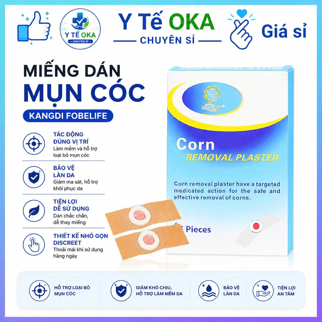 Miếng dán mụn cóc Kangdi Fobelife (HỘP 6 miếng) Y TẾ OKA CHUYÊN SỈ