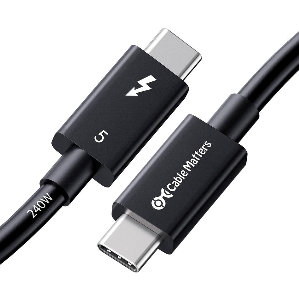 Cable Matters [Intel Certified] 80Gbps Thunderbolt 5 Cable, 1ft / 0.3m | [Up to 120Gbps Boost, 8K@12