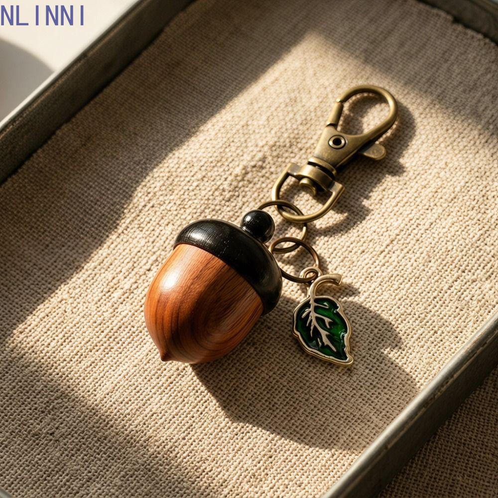 Móc khóa NLINNI Acorn, Mô phỏng Acorn Vật phẩm nhỏ Lưu trữ Acorn Twist Mở Móc khóa, Sáng tạo Nhẹ Xoắ