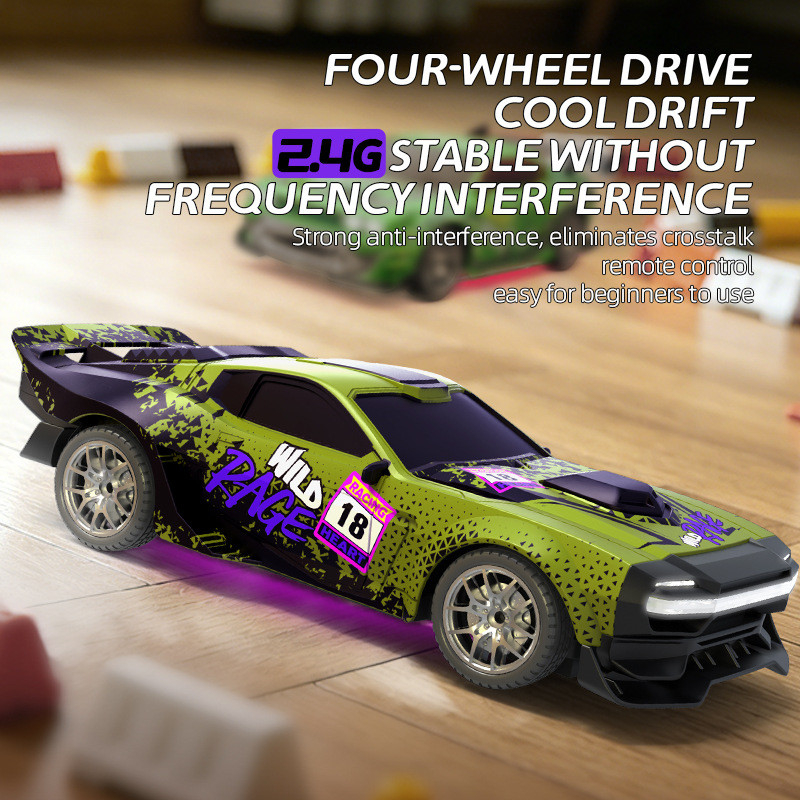 Đồ chơi RC Car 1: 24 4WD Tốc độ cao Drift, Drift Race Car LED Light Ý tưởng