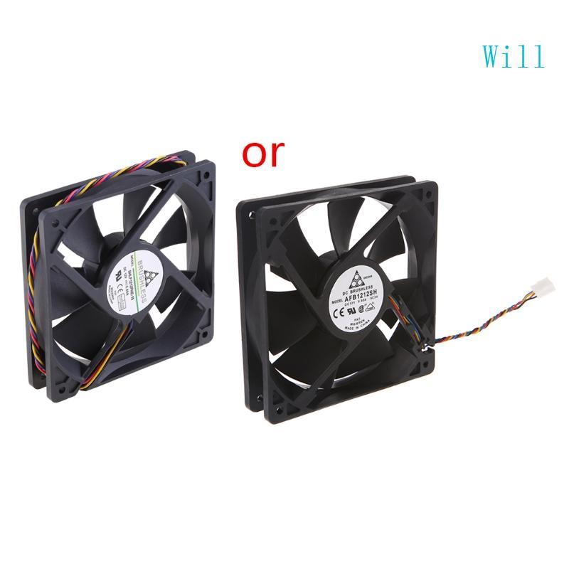 Quạt làm mát CPU chịu lực 12cm 12V 0 8A 120mm 12025 DC Brushed Quạt làm mát 4Pins 4400RPM Không khí 