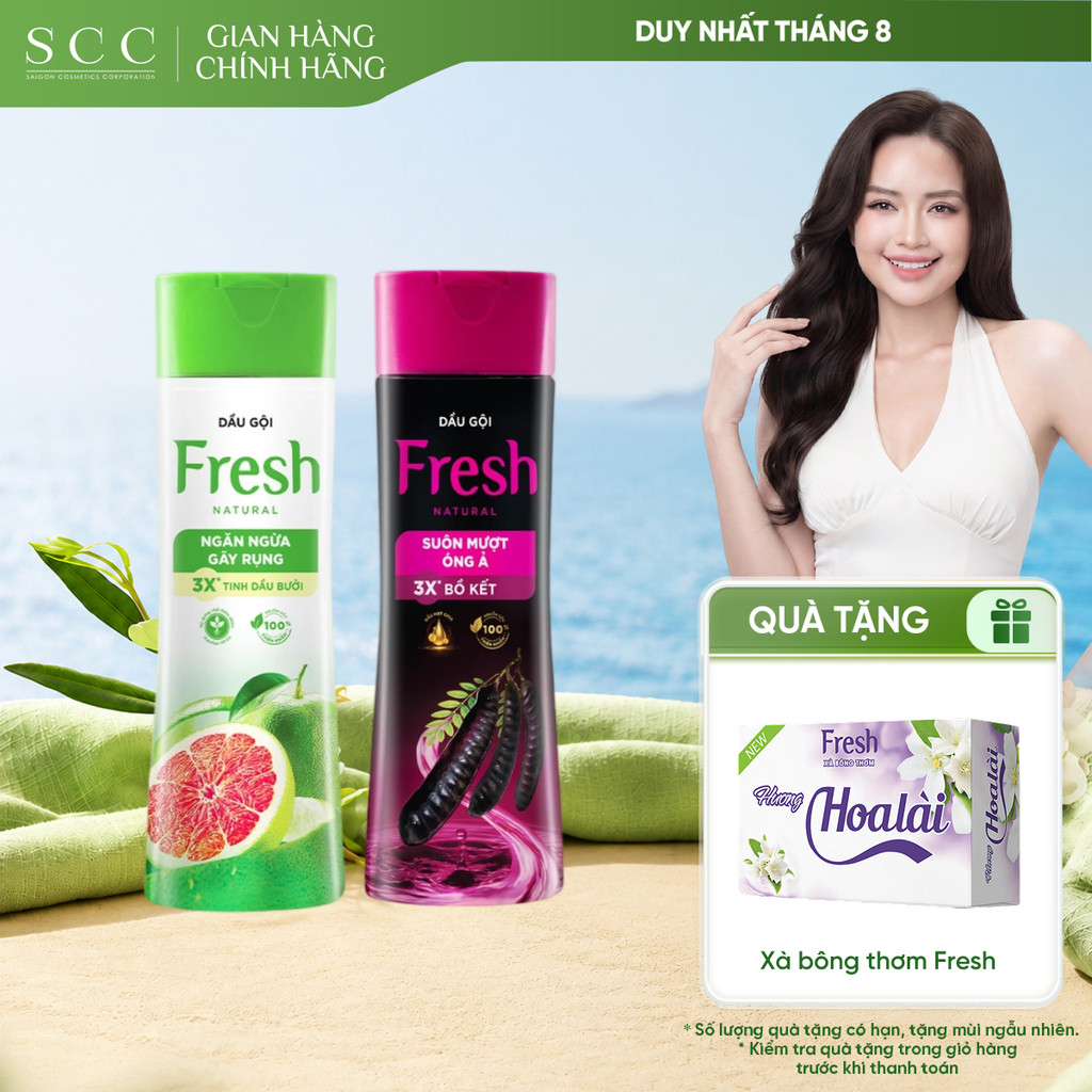 Dầu Gội FRESH Thiên Nhiên Nuôi Dưỡng Tóc Chắc Khoẻ, Mềm Mượt, Bồng Bềnh 180gram