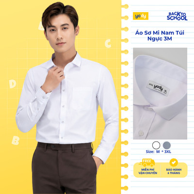 Áo sơ mi nam YODY dài tay có túi ngực, chất lụa nến chống nhăn thông thoáng TRA - MOSH25A105