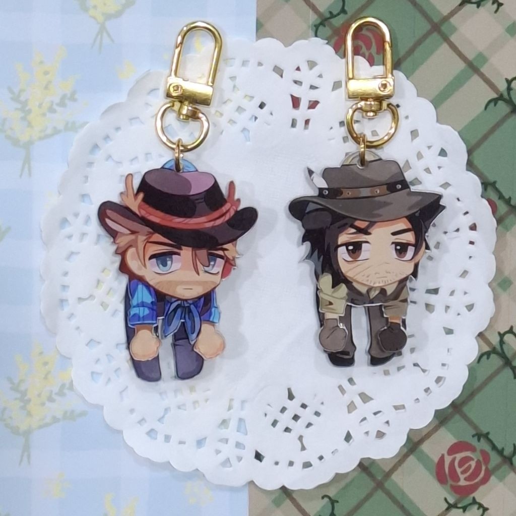 RDR Read Dead Redemption Arthur Morgan John Marston stacked Keychain fanmerch by NovaseEase