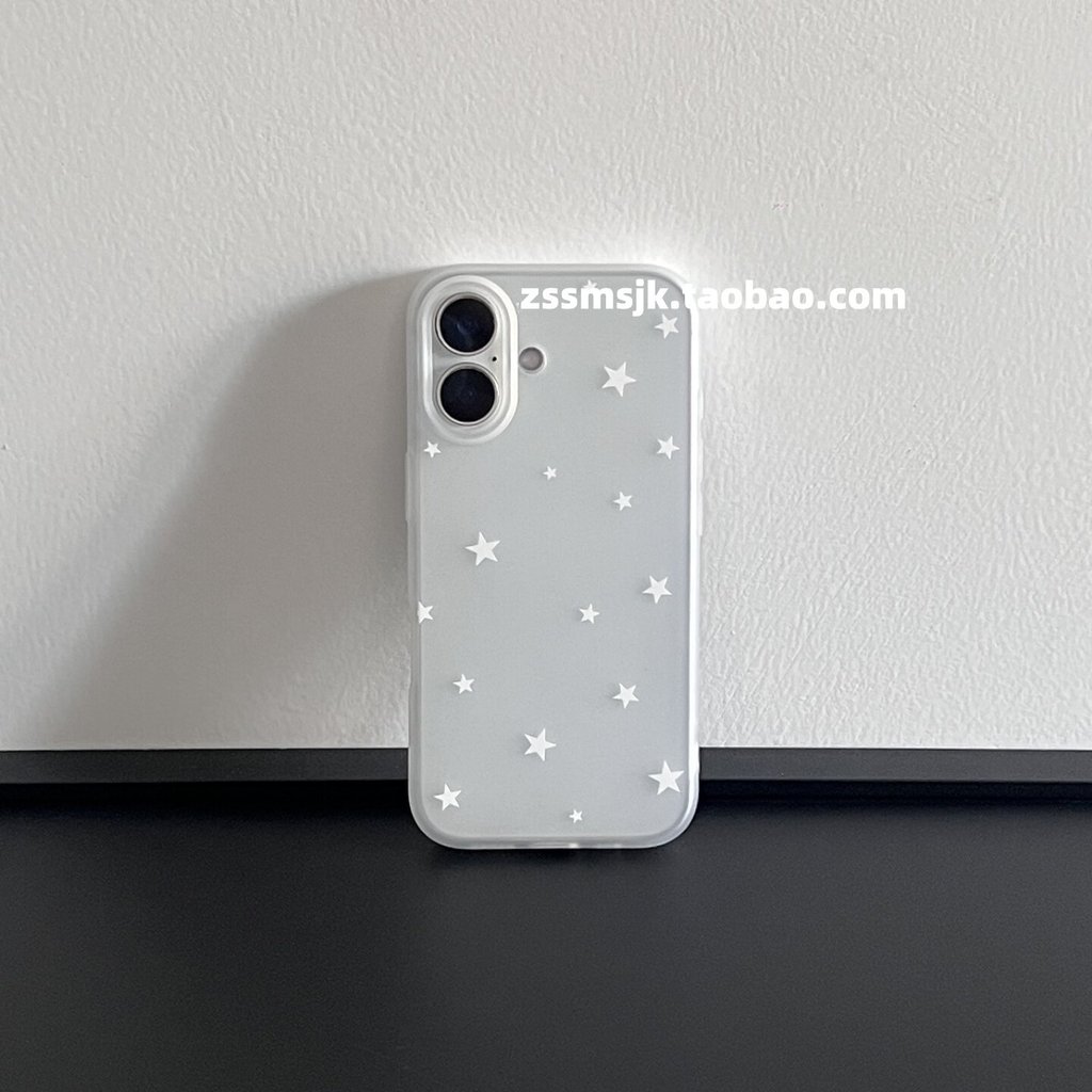 Ốp điện thoại này là gì?Ins Niche Style White Little Star iPhone17 Ốp Lưng Điện Thoại Nút Camera 16p