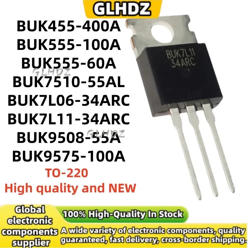 TO-220 5 CHIẾC BUK455-400A BUK555-100A BUK555-60A BUK7510-55AL BUK7L06-34ARC BUK7L11-34ARC BUK9508-5