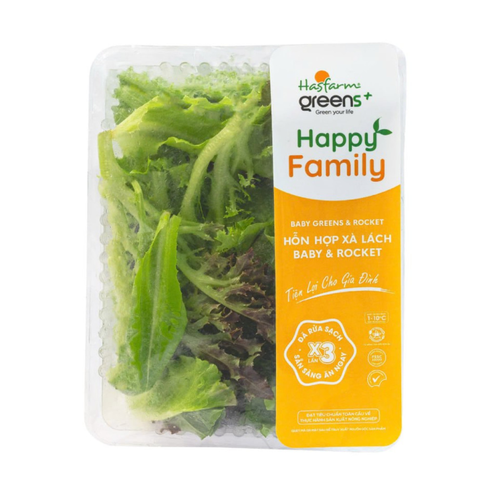 Hỗn hợp xà lách baby rocket Dalat Hasfarm 100g - 93908