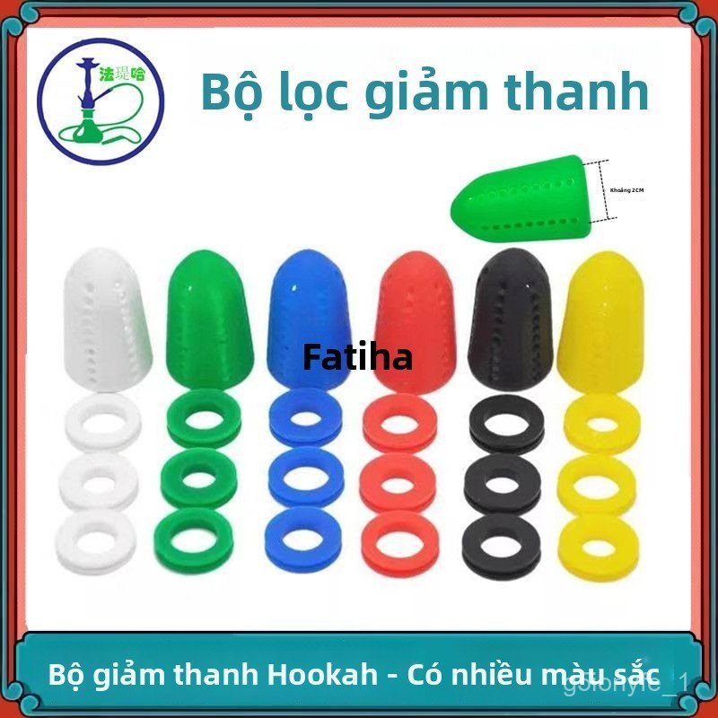 Bộ giảm thanh hookah silicon bộ lọc nước lọc khói 3 vòng êm ái phụ kiện hookah bền đẹp