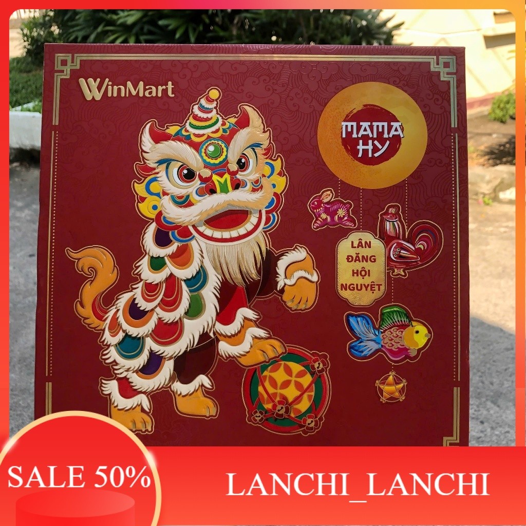 [ ĐỘC QUYỀN ONLINE ] Hộp Bánh Trung Thu WinMart MaMaHy "Lân Đăng Hội Nguyệt" (4 Bánh x 150g)