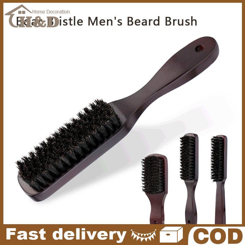 Tóc bàn chải gỗ xử lý heo rừng lông beardb Styling Detangling thẳng nâu heo rừng lông massageb