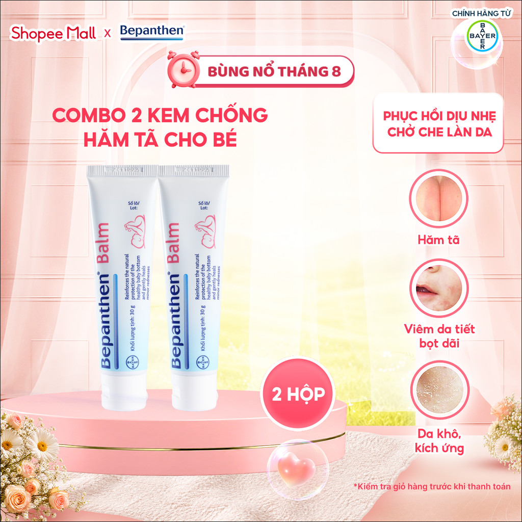 Combo 2 Kem Chống Hăm BEPANTHEN Balm Dạng Kem Mỡ Tuýp 30G
