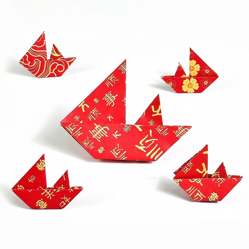 ❤❤❤❤✨Origami Trung Quốc Triển vọng đỏ Thổ cẩm Văn bản truyền cảm hứng Handmade Origami 15cm In hai m
