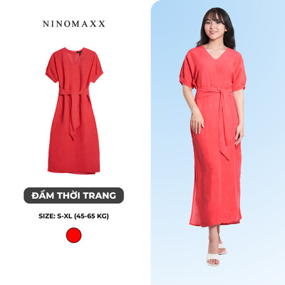 [CÒN SIZE S, M] Đầm Nữ NINOMAXX Đầm Thanh Lịch Dài Qua Gối 2403001