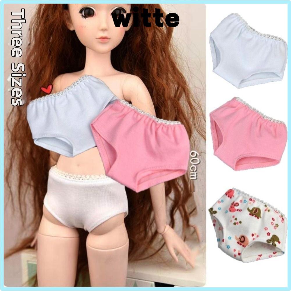 Đồ lót Cotton ren WITTE, Độ đàn hồi 3 màu Đồ lót búp bê 60cm, Cô gái chất lượng cao Trang trí nhà bú