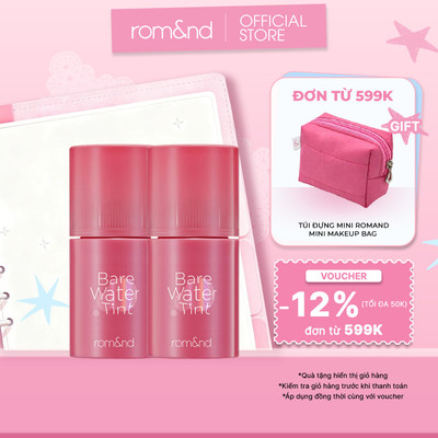[Romand] Combo 2 Son nước lì tự nhiên Romand Bare Water Tint