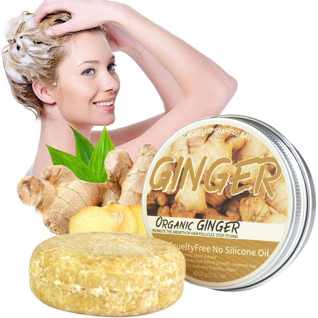 Ginger Hair Regrowth Shampoo Bar, Anti Hair Loss Ginger Shampoo Soap, Shampoo Bar for Hair Growth, N