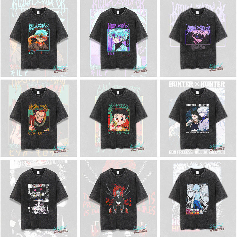 Hunter x Hunter Nguyên Bản Full-Time Hunter Washed Đau Khổ Rời In Hình Áo Thun Ngắn Tay