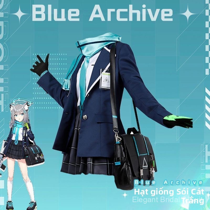 Trang phục Cosplay Arona Blue Archive đồng phục học sinh JK phong cách anime cao cấp