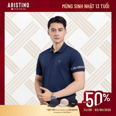 Áo Polo Nam Aristino Regular Fit Cao Cấp Họa Tiết Tay Độc Đáo, Thoáng Mát, Lịch Lãm APS093AZ