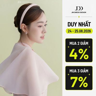 Bờm Tóc Mặc Cùng Áo Dài, Mấn Trơn & Mấn Đính Hạt Tiểu Thư Dự Tiệc PK05.2510 / PK06.2510 Thiết Kế Bởi JM Dress Design