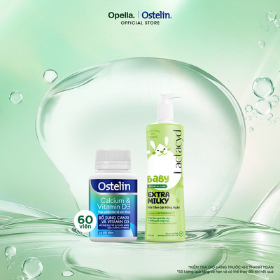Ostelin Viên Uống Hỗ Trợ Bổ Sung Calcium & Vitamin D3 60 viên + Sữa Tắm Gội Trẻ Em Lactacyd Milky 500ml