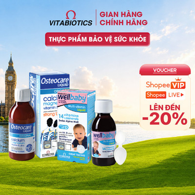 Bộ TPBVSK OSTEOCARE Liquid Hỗ Trợ Xương Chắc Khỏe & WELLBABY Multi-vitamin Liquid Hỗ Trợ Tăng Sức Đề Kháng Vitabiotics