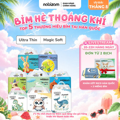 Tã/Bỉm Quần NABIZAM Nội Địa Hàn Cao Cấp Các Size M/L/XL/2XL/3XL Cho Bé 6-25kg