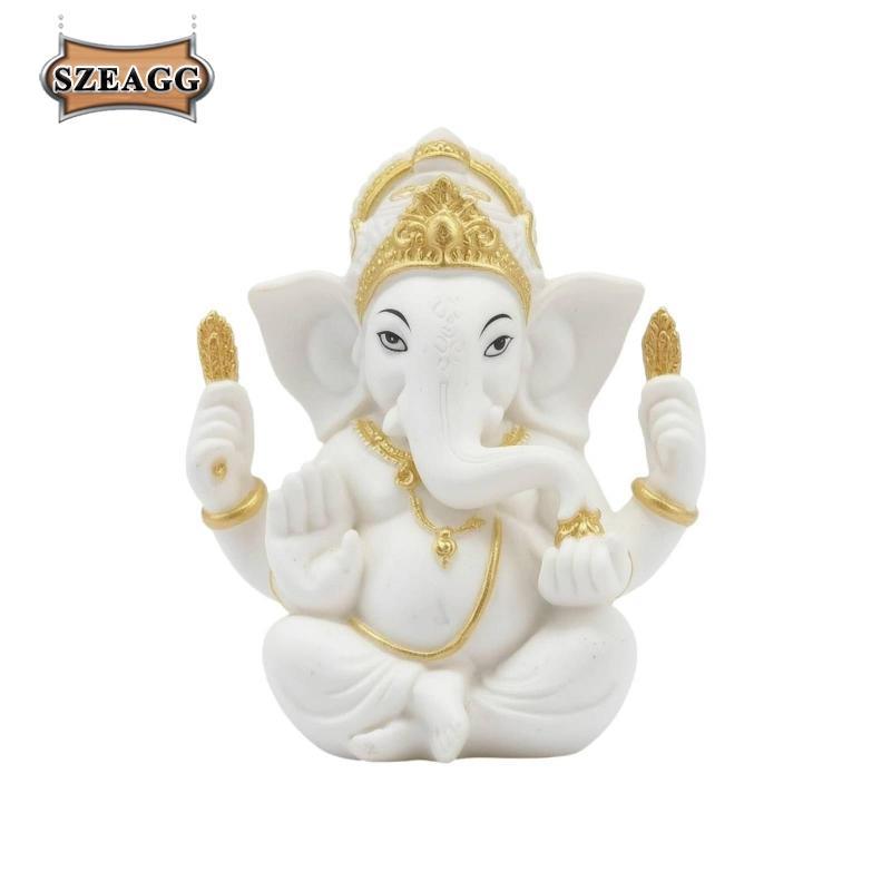 Tượng Thần Voi Nhỏ Gọn Nhựa Tượng Nhỏ Gọn Với Chi Tiết Vàng Tượng Điêu Khắc Vàng Phong Thủy Cho Nhựa