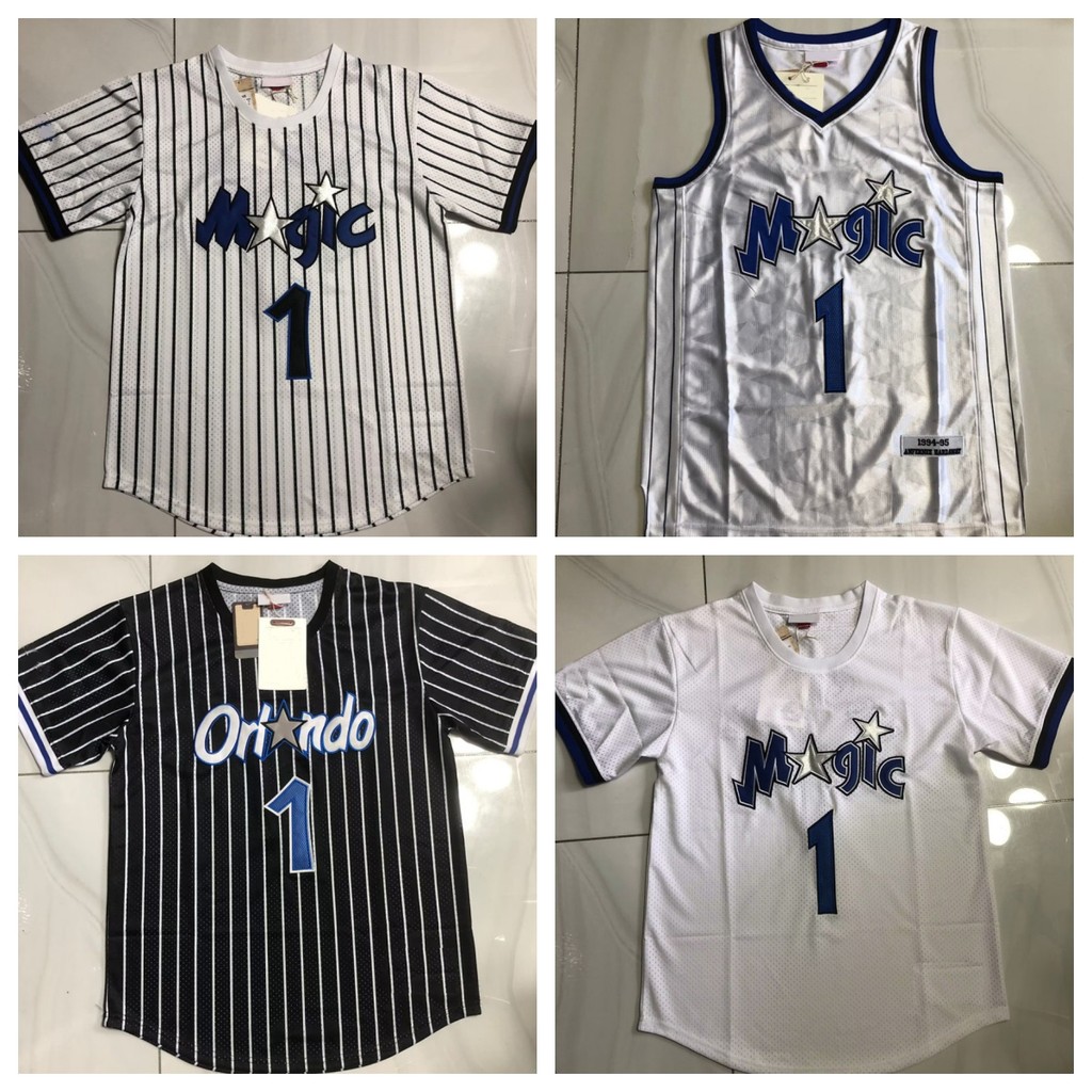 Áo bóng rổ thêu đầy đủ Orlando Magic Jersey McGrady Hardaway O`Neal