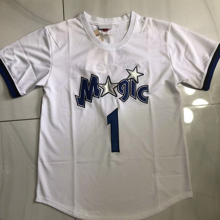 Áo bóng rổ thêu đầy đủ Orlando Magic Jersey McGrady Hardaway O`Neal