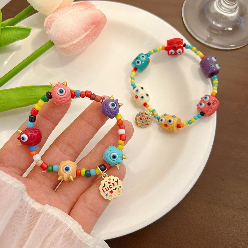 Little Monster Bracelet Dopamine Couple Wristband Funny Cartoon Hand Ornament Gift for Best Friend B