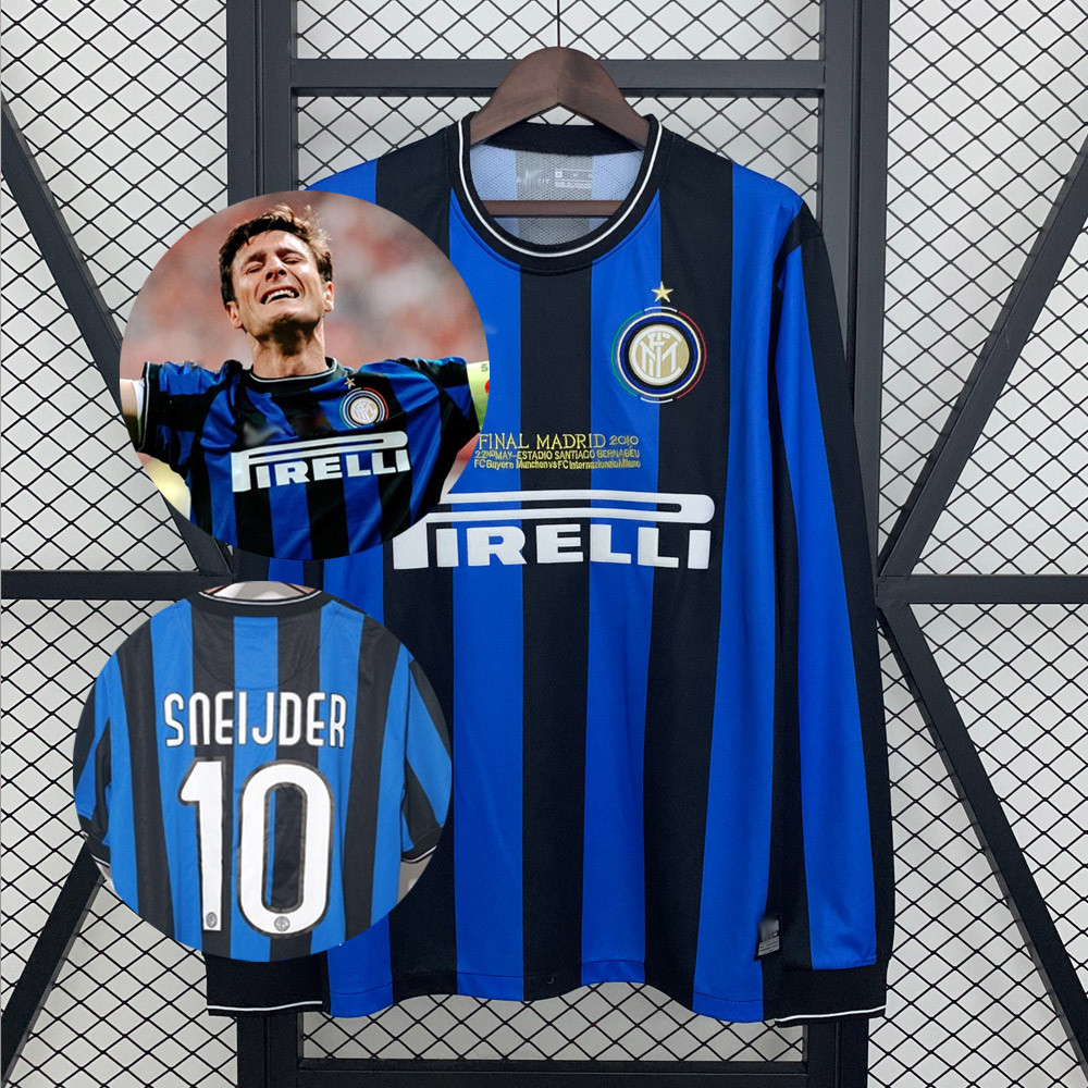 2009-2010 Retro Jersey Inter Milan Jersey Sân nhà dài tay