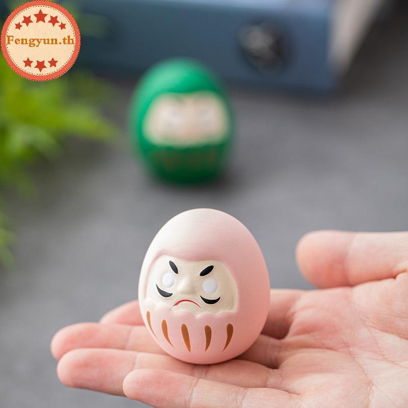 FENGYUN Gốm Sứ Nhật Bản Daruma Tượng Daruma Tumbler Thủ Công Luy Fortune Trang Trí Phong Cảnh Búp Bê