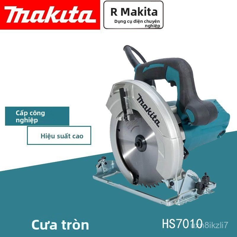 Cưa đĩa Makita HS7010 7 inch 1600W cho gỗ, cưa bàn chống trượt, cắt mạnh bền bỉ