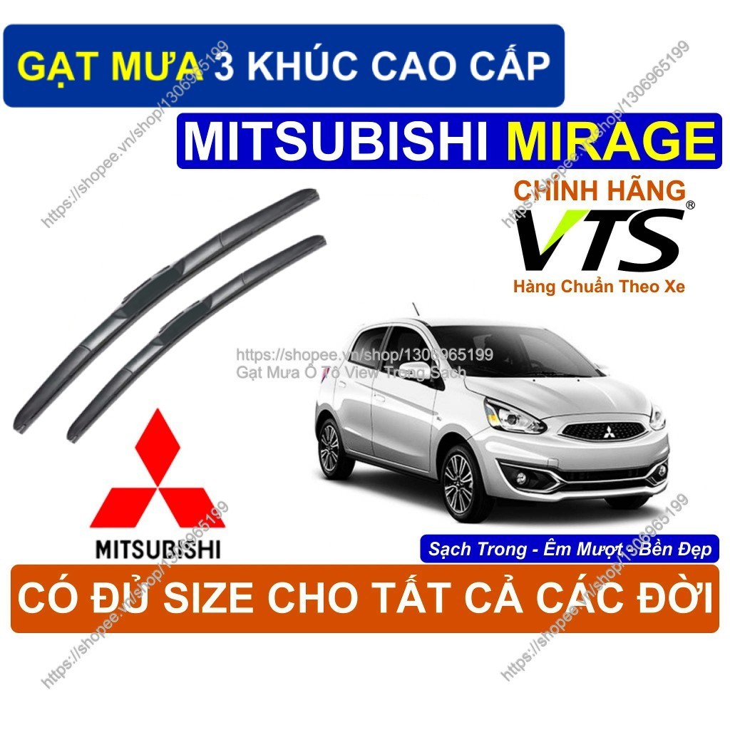 Gạt Mưa 3 Khúc Kính Lái Cao Cấp Mitsubishi Mirage, Cặp G.ạt Mưa Kính Lái Mitsubishi Mirage,  Mirage