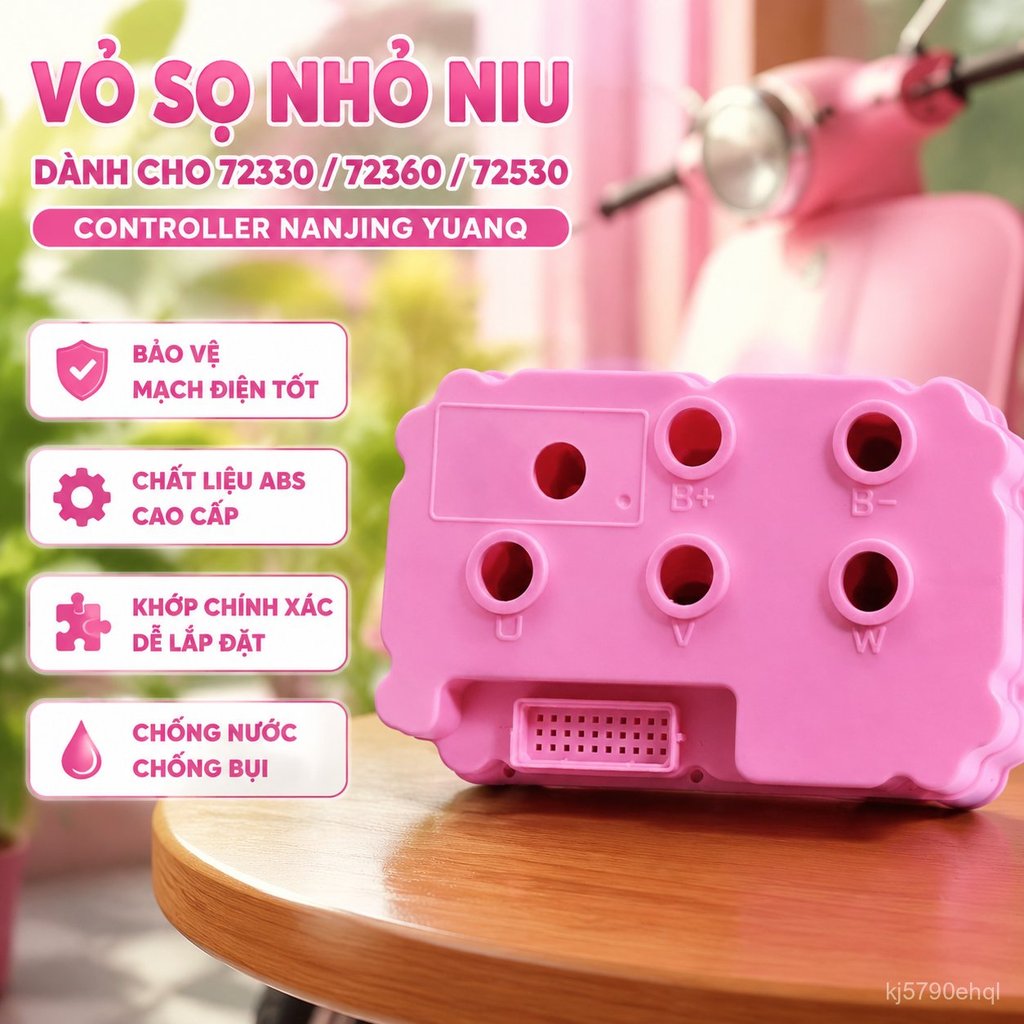 Vỏ ngoài controller Nanjing Yuanchen 72330 72360 72530 cho xe Niu, màu hồng bền
