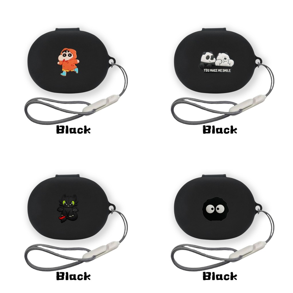 Suitable for SoundPeats GoFree 2S Case Cute Panda Cartoon Penguin Silicone Soft Case Lanyard Pendant