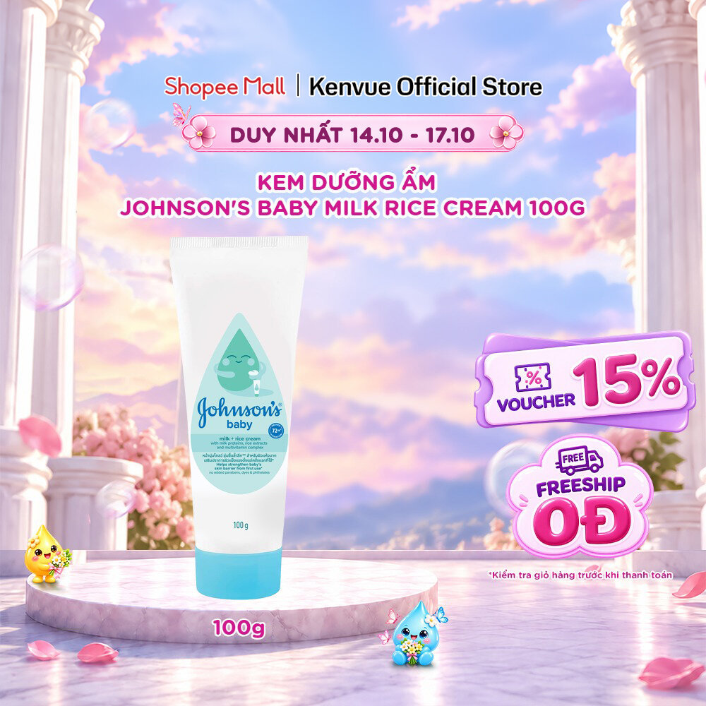 Kem Dưỡng Ẩm Johnson's Baby Milk Rice Cream 100g