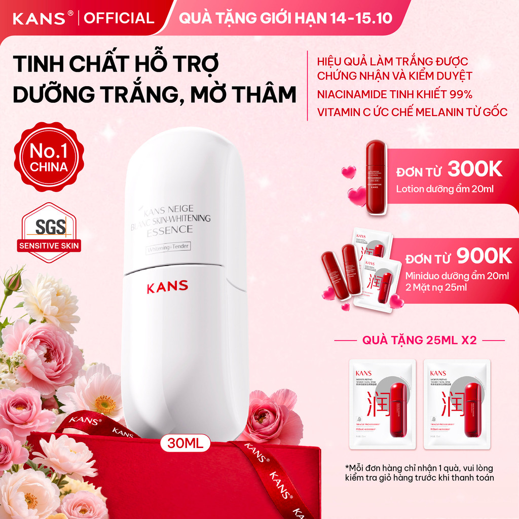 KANS serum trắng sáng da, Dưỡng Ẩm, Đều Màu, Mờ Thâm Sạm 30ml Tinh chất Niacinamide 99% và dẫn xuất Vitamin C