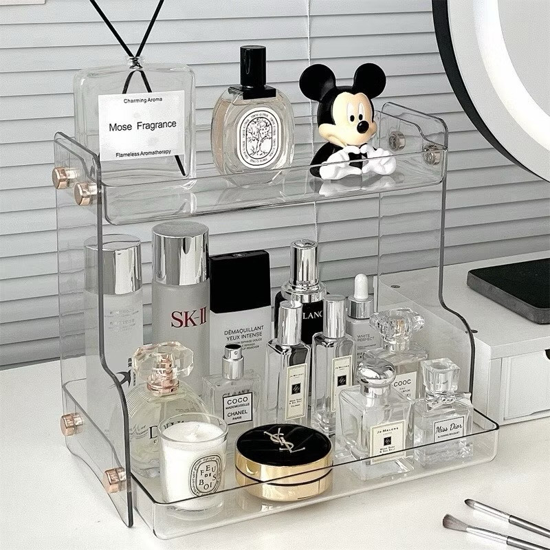 Kệ mỹ phẩm, kệ 2 tầng, khay đựng mĩ phẩm, kệ để mỹ phẩm  - Acrylic