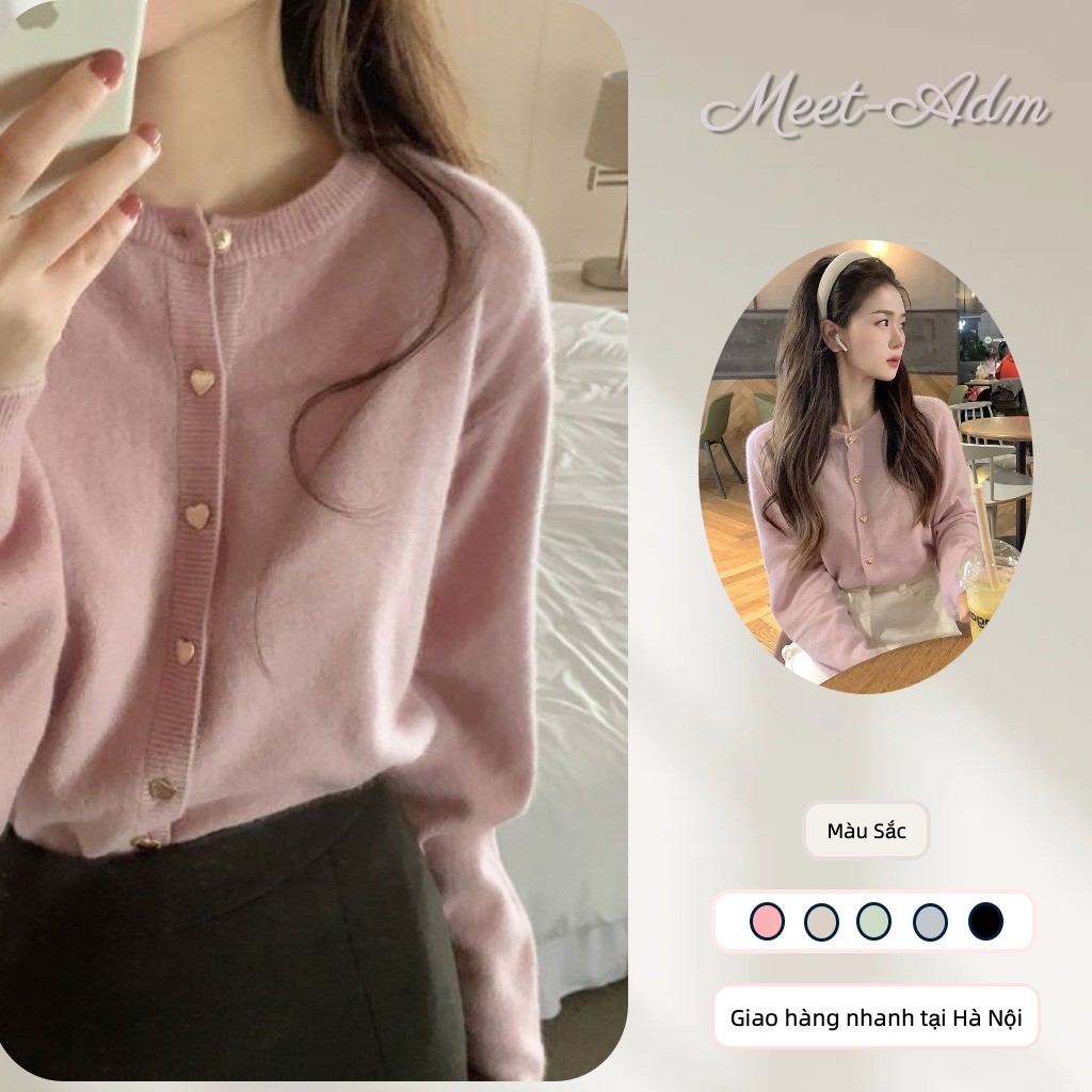 Meet-Adm Áo Khoác Len Cardigan Nữ Dáng Ngắn Thời Trang Thu Đông Mới Phong Cách Hàn Quốc | BigBuy360 - bigbuy360.vn