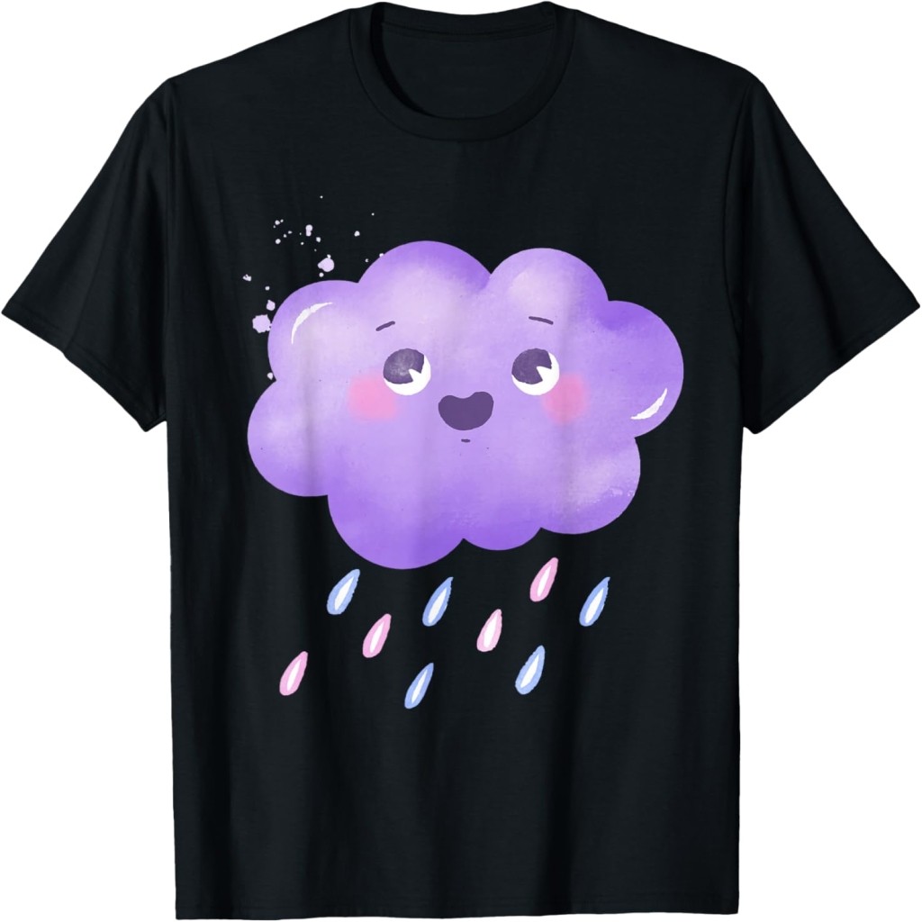 Áo thun Funny Purple Clouds Rain Drop Boy Girl Kids T-Shirt