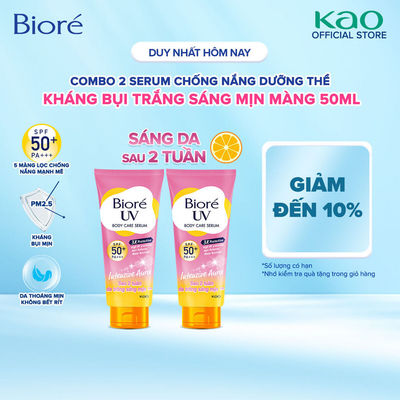 Combo 2 Serum Chống Nắng Dưỡng Thể Kháng Bụi - Trắng Sáng Mịn Màng Biore 50ml