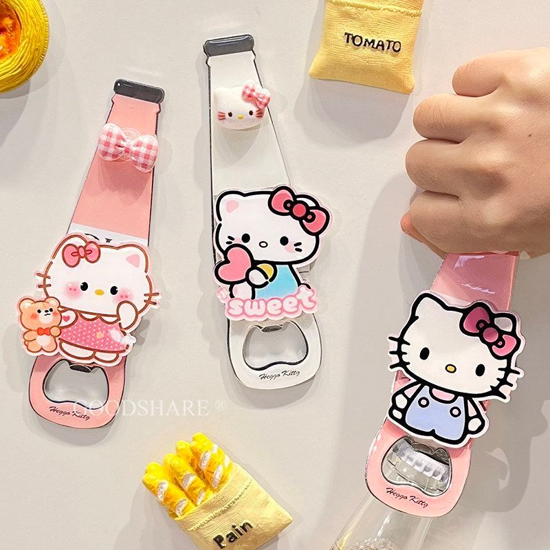 Beer bottle opener magnetic fridge sticker decorative bottle opener cute KT cat household soda drink