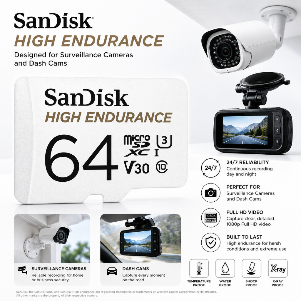 Thẻ nhớ MicroSDXC Sandisk High Endurance 32GB - 64GB - 128GB - 256GB -512GB -1TB