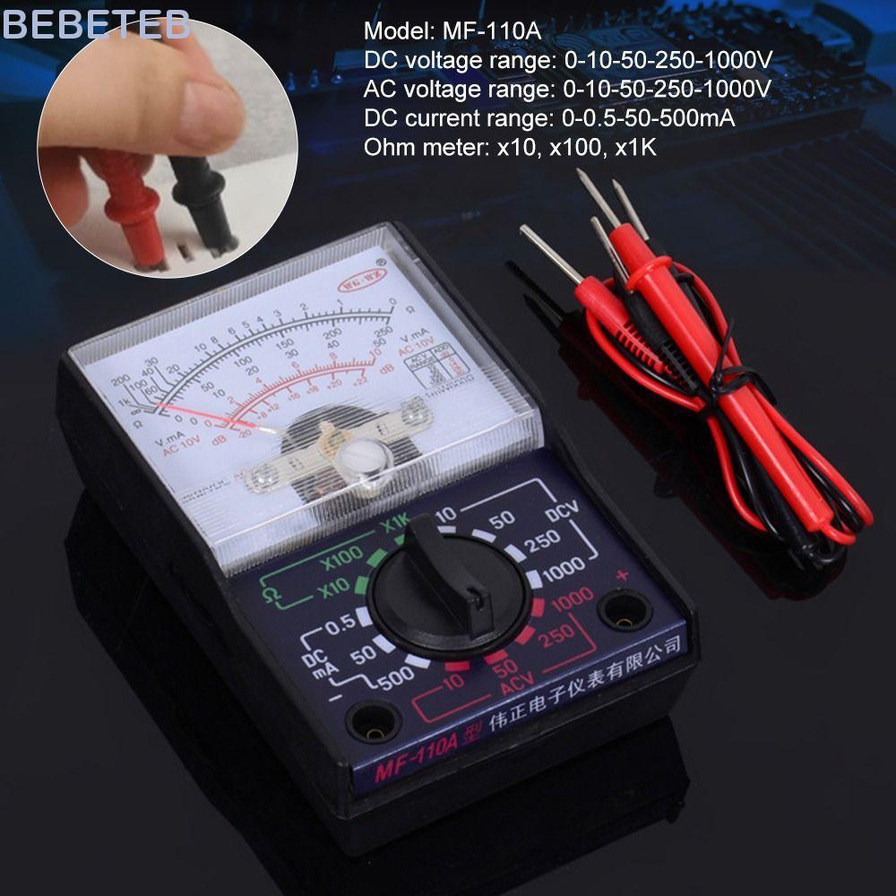 Máy kiểm tra điện áp dòng điện BEBETEB AC / DC MF-110A Con trỏ điện OHM Test True RMS