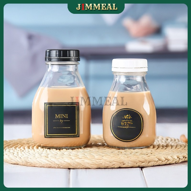 [Bao Vỡ] Bình, Chai Thủy Tinh Vuông Nắp Nhựa Đựng Sữa Hạt, Nước Ép, Sinh Tố JIMMEAL 300-500ml