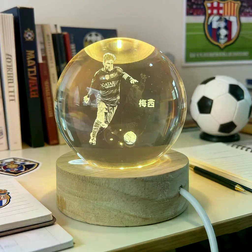 World Cup Messi Bóng Đá Kỷ Niệm Sáng Tạo Bóng Pha Lê Dạ Quang Đèn Ngủ Quà Tặng Sinh Nhật Cho Bé Trai