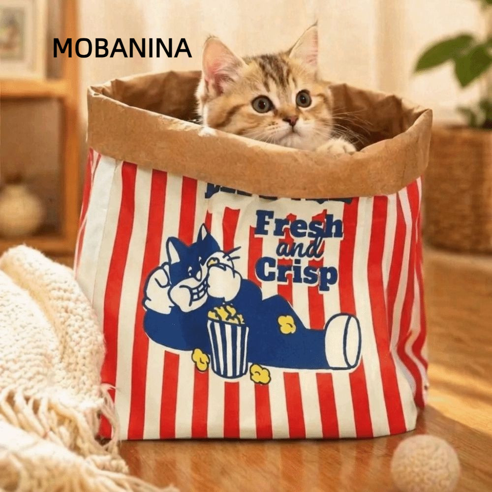 MOBANINA Kraft Paper Tunnel, Hide-and-seek Chew Kraft Paper Cat Toy, Câu đố âm thanh giải nén dễ thư