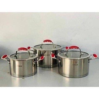 [CHÍNH HÃNG] Bộ Nồi Từ Cao Cấp Arber RUBY 7 Món Inox 304